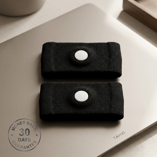 TAHVI Anchor anti-nausea wristbands, black pair