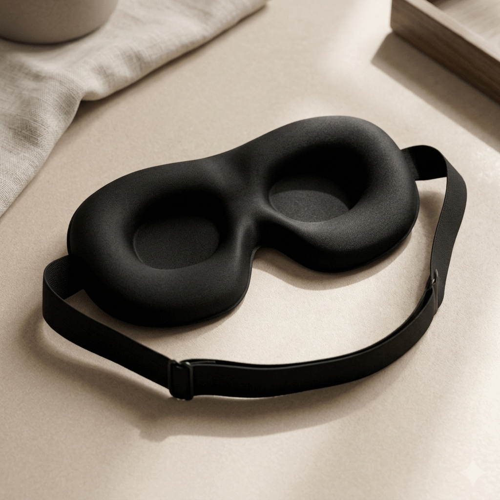 TAHVI Eclipse contoured memory foam sleep mask, black